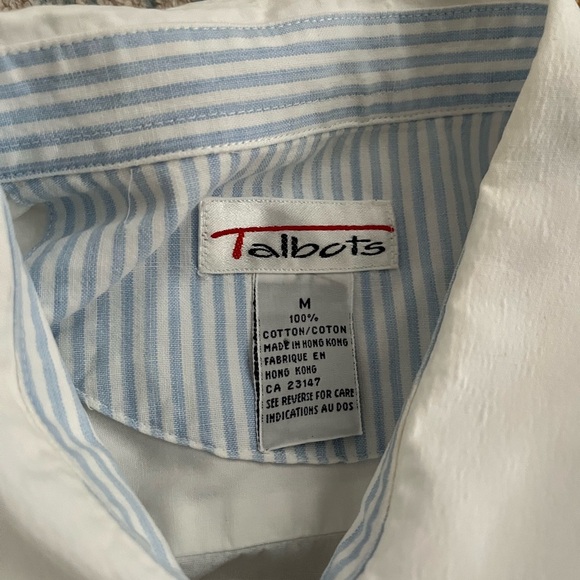 Talbots 100% cotton white two-pocket button down shirt - Picture 4 of 8